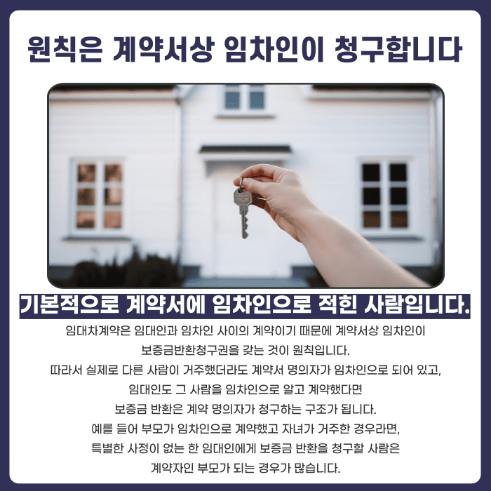 임대차 명의자와 실거주자가 다를 때 보증금은 누가 받나요 카드뉴스 2