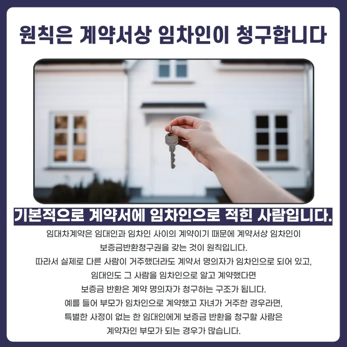 임대차 명의자와 실거주자가 다를 때 보증금은 누가 받나요 카드뉴스 2