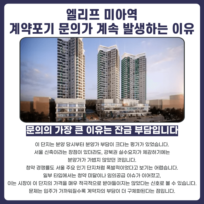 엘리프 미아역 분양계약해지, 잔금 부담과 마피 위험 대응법 카드뉴스 3