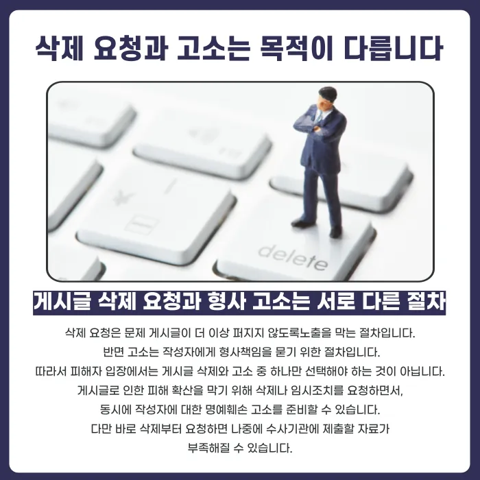 네이버 카페 명예훼손 게시글, 삭제와 고소 함께 진행할 수 있을까 카드뉴스 2