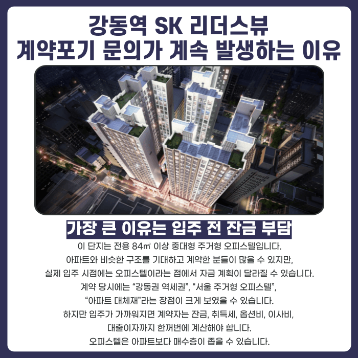 강동역 SK 리더스뷰 분양권 계약해지, 잔금 부담과 마피 위험 대처법 카드뉴스 3
