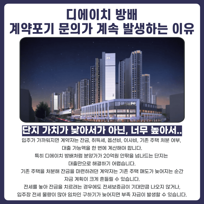 디에이치 방배 분양계약해지, 강남 고가 잔금 부담 대응 방법 카드뉴스 3