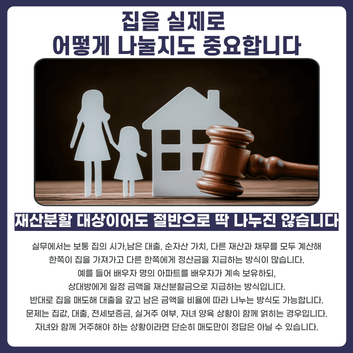 이혼 재산분할, 배우자 명의 집도 나눌 수 있을까 카드뉴스 5