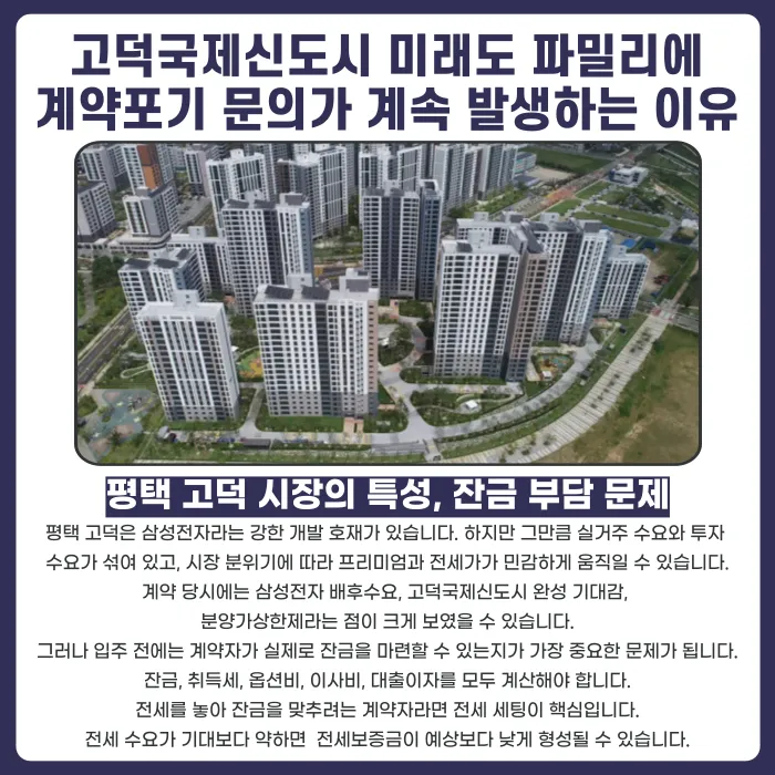 고덕국제신도시 미래도 파밀리에 분양계약해지, 가능한 경우는? 카드뉴스 3