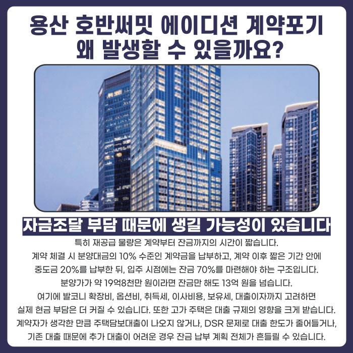 용산 호반써밋 에이디션 분양계약해지, 잔금 마련 어려울 때 대응법 카드뉴스 3