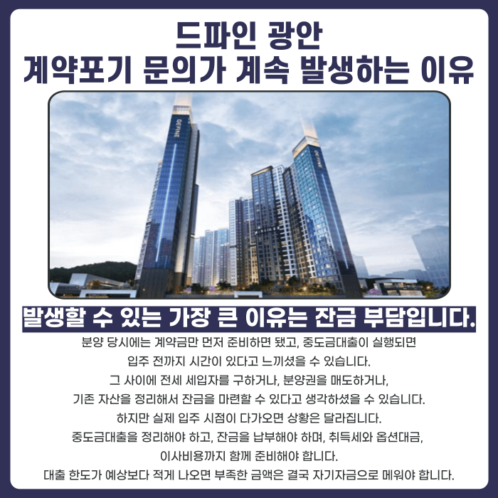 드파인 광안 분양권 계약해지, 잔금·마피 부담 정리하는 법 카드뉴스 3