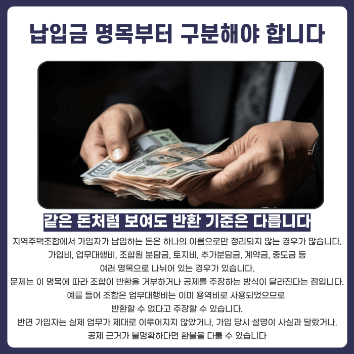 지역주택조합 분담금 반환, 사업 단계별로 금액이 달라지는 이유 카드뉴스 2