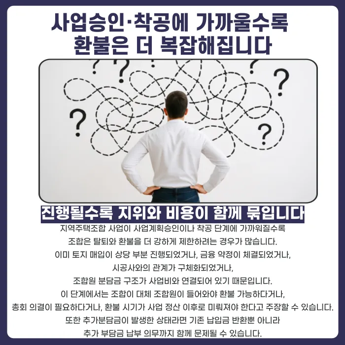 지역주택조합 분담금 반환, 사업 단계별로 금액이 달라지는 이유 카드뉴스 5