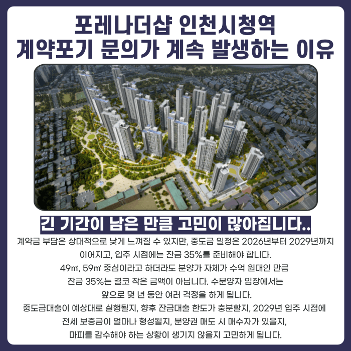 포레나더샵 인천시청역 분양권 계약해지, 가능한가요? 카드뉴스 3