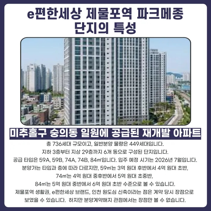 e편한세상 제물포역 파크메종 분양권 계약해지, 잔금 부담과 마피 걱정된다면 카드뉴스 2