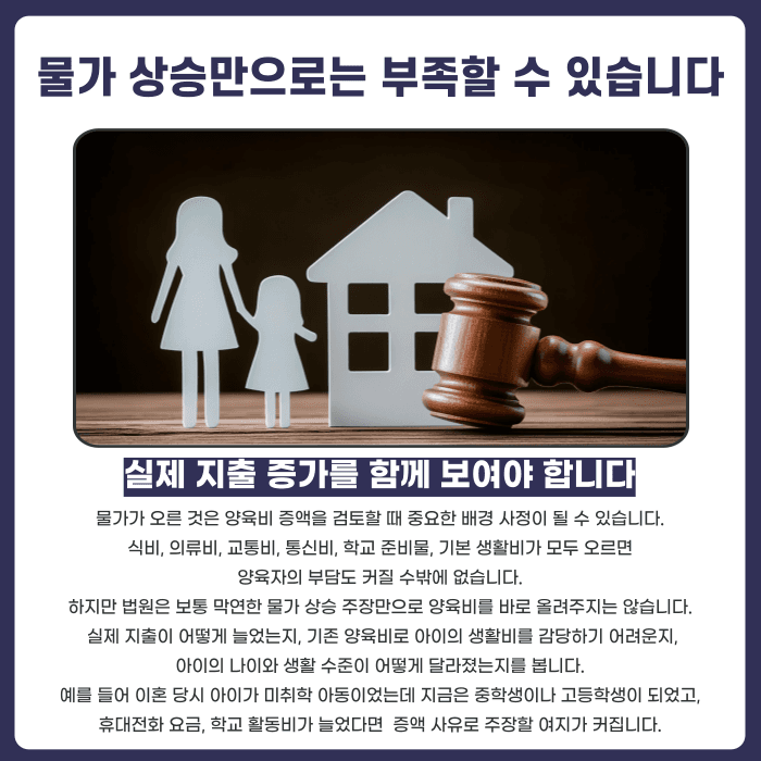 이혼 후 양육비 증액, 물가·교육비 상승만으로 가능할까 카드뉴스 3
