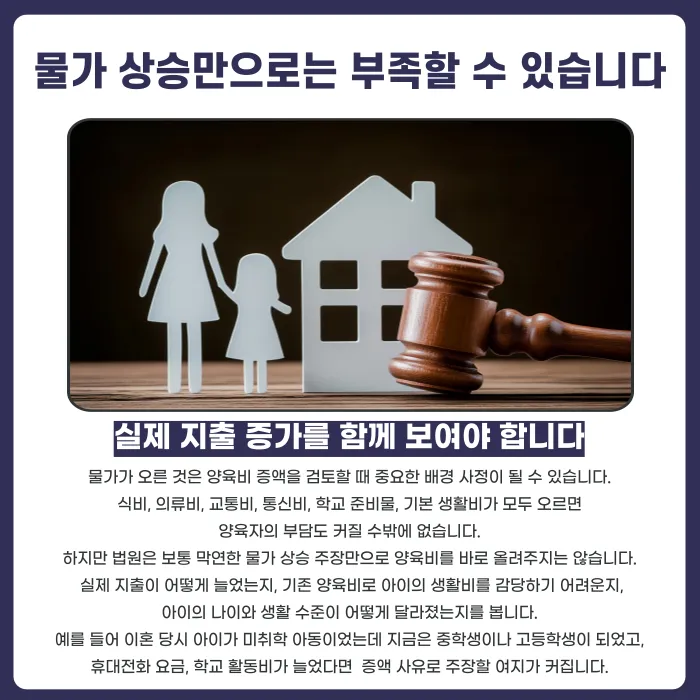 이혼 후 양육비 증액, 물가·교육비 상승만으로 가능할까 카드뉴스 3