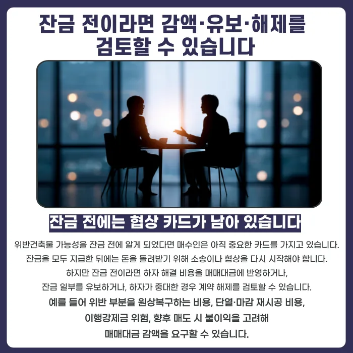 위반건축물인 줄 모르고 매수했다면? 잔금 전 계약 해제·감액 가능성 카드뉴스 4